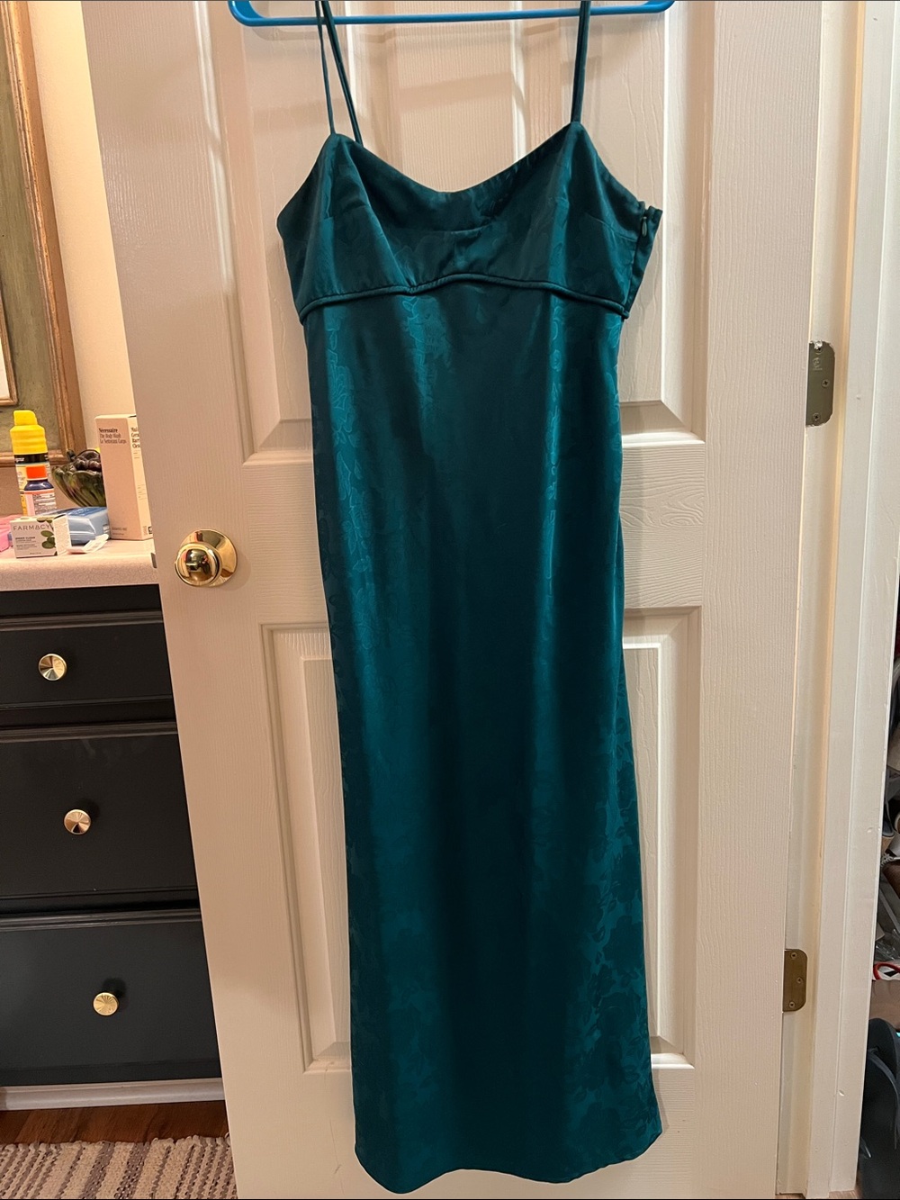 Slip Dress with Green Floral